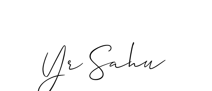 Make a beautiful signature design for name Yr Sahu. With this signature (Allison_Script) style, you can create a handwritten signature for free. Yr Sahu signature style 2 images and pictures png