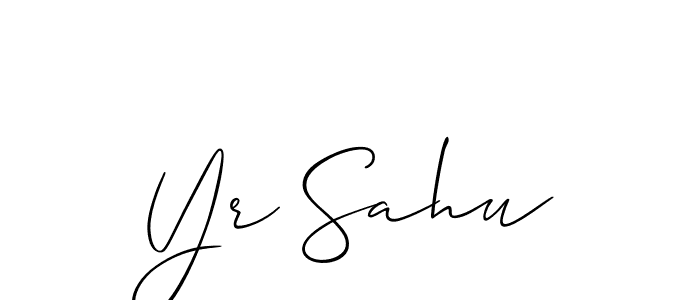 Make a beautiful signature design for name Yr Sahu. With this signature (Allison_Script) style, you can create a handwritten signature for free. Yr Sahu signature style 2 images and pictures png