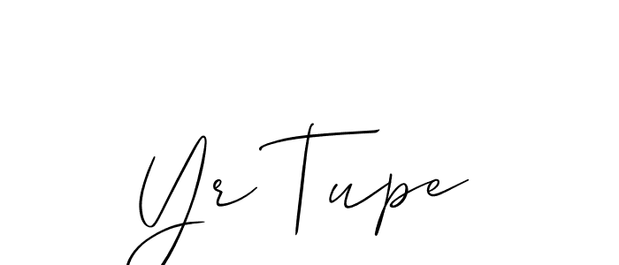 Make a beautiful signature design for name Yr Tupe. With this signature (Allison_Script) style, you can create a handwritten signature for free. Yr Tupe signature style 2 images and pictures png