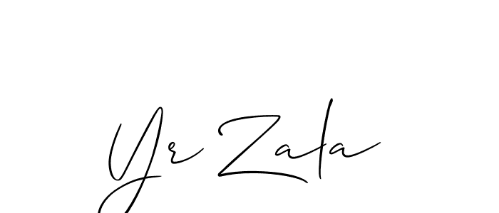 Allison_Script is a professional signature style that is perfect for those who want to add a touch of class to their signature. It is also a great choice for those who want to make their signature more unique. Get Yr Zala name to fancy signature for free. Yr Zala signature style 2 images and pictures png