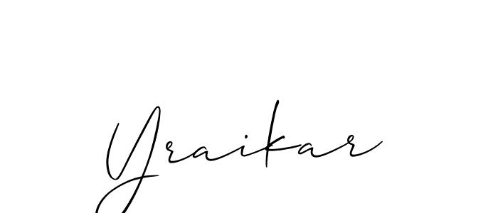 Create a beautiful signature design for name Yraikar. With this signature (Allison_Script) fonts, you can make a handwritten signature for free. Yraikar signature style 2 images and pictures png