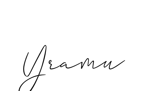 The best way (Allison_Script) to make a short signature is to pick only two or three words in your name. The name Yramu include a total of six letters. For converting this name. Yramu signature style 2 images and pictures png