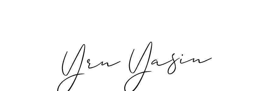 Yrn Yasin stylish signature style. Best Handwritten Sign (Allison_Script) for my name. Handwritten Signature Collection Ideas for my name Yrn Yasin. Yrn Yasin signature style 2 images and pictures png