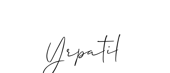 Allison_Script is a professional signature style that is perfect for those who want to add a touch of class to their signature. It is also a great choice for those who want to make their signature more unique. Get Yrpatil name to fancy signature for free. Yrpatil signature style 2 images and pictures png