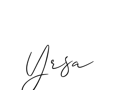 Design your own signature with our free online signature maker. With this signature software, you can create a handwritten (Allison_Script) signature for name Yrsa. Yrsa signature style 2 images and pictures png