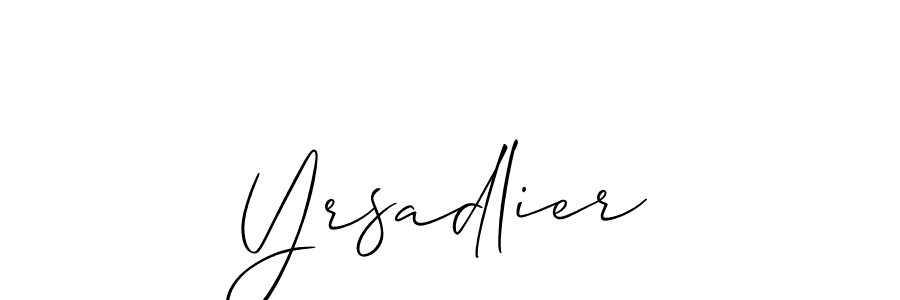 Make a beautiful signature design for name Yrsadlier. With this signature (Allison_Script) style, you can create a handwritten signature for free. Yrsadlier signature style 2 images and pictures png