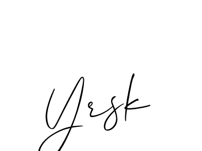 How to make Yrsk name signature. Use Allison_Script style for creating short signs online. This is the latest handwritten sign. Yrsk signature style 2 images and pictures png