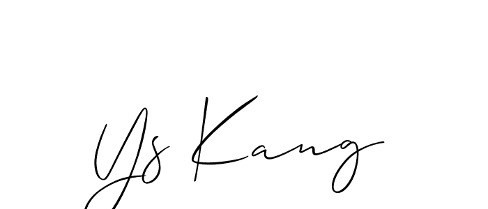 Design your own signature with our free online signature maker. With this signature software, you can create a handwritten (Allison_Script) signature for name Ys Kang. Ys Kang signature style 2 images and pictures png
