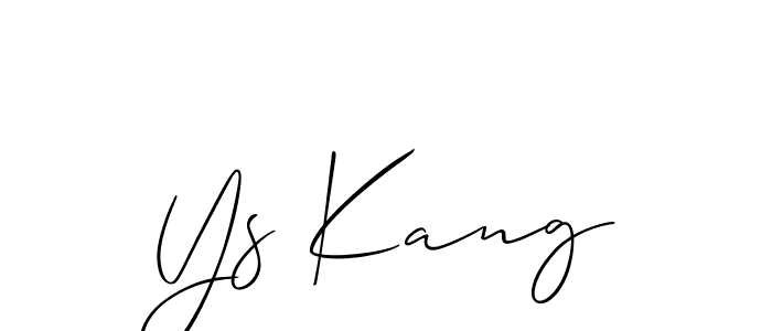 Design your own signature with our free online signature maker. With this signature software, you can create a handwritten (Allison_Script) signature for name Ys Kang. Ys Kang signature style 2 images and pictures png