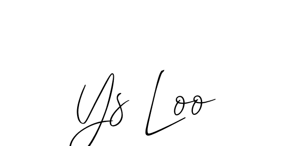 It looks lik you need a new signature style for name Ys Loo. Design unique handwritten (Allison_Script) signature with our free signature maker in just a few clicks. Ys Loo signature style 2 images and pictures png