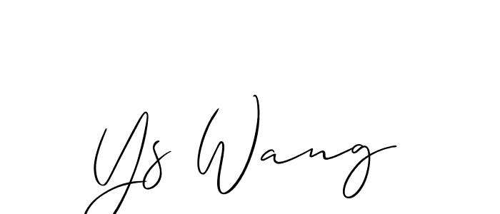 Use a signature maker to create a handwritten signature online. With this signature software, you can design (Allison_Script) your own signature for name Ys Wang. Ys Wang signature style 2 images and pictures png