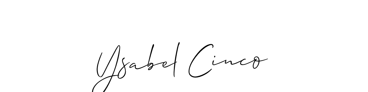 How to make Ysabel Cinco name signature. Use Allison_Script style for creating short signs online. This is the latest handwritten sign. Ysabel Cinco signature style 2 images and pictures png