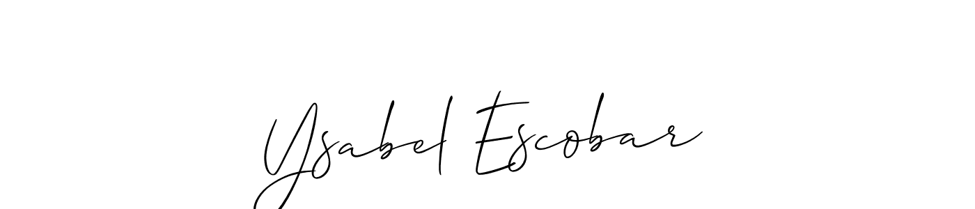 Use a signature maker to create a handwritten signature online. With this signature software, you can design (Allison_Script) your own signature for name Ysabel Escobar. Ysabel Escobar signature style 2 images and pictures png