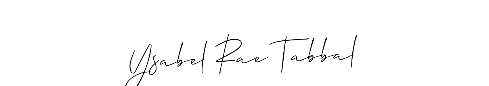 The best way (Allison_Script) to make a short signature is to pick only two or three words in your name. The name Ysabel Rae Tabbal include a total of six letters. For converting this name. Ysabel Rae Tabbal signature style 2 images and pictures png