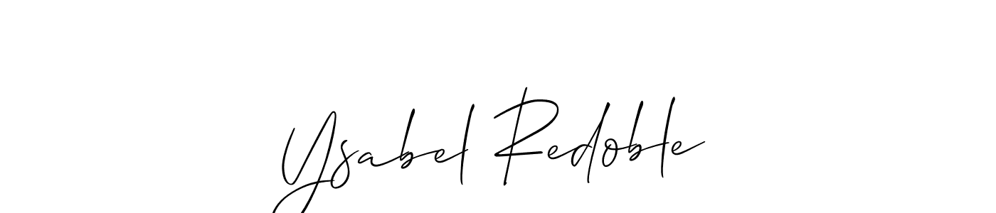 Use a signature maker to create a handwritten signature online. With this signature software, you can design (Allison_Script) your own signature for name Ysabel Redoble. Ysabel Redoble signature style 2 images and pictures png