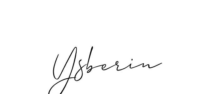 Make a beautiful signature design for name Ysberin. With this signature (Allison_Script) style, you can create a handwritten signature for free. Ysberin signature style 2 images and pictures png