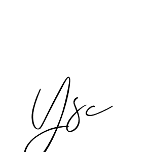 Make a beautiful signature design for name Ysc. With this signature (Allison_Script) style, you can create a handwritten signature for free. Ysc signature style 2 images and pictures png