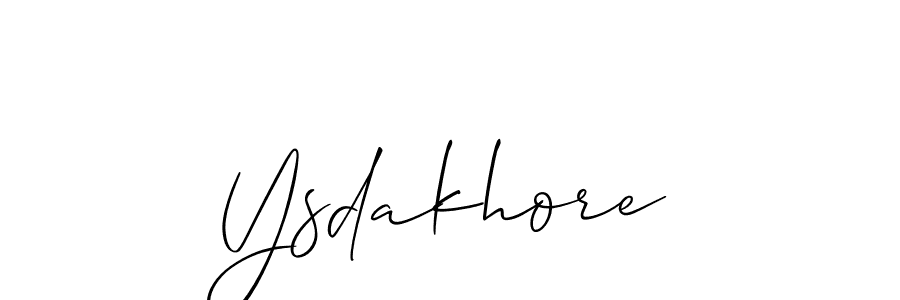 How to make Ysdakhore name signature. Use Allison_Script style for creating short signs online. This is the latest handwritten sign. Ysdakhore signature style 2 images and pictures png