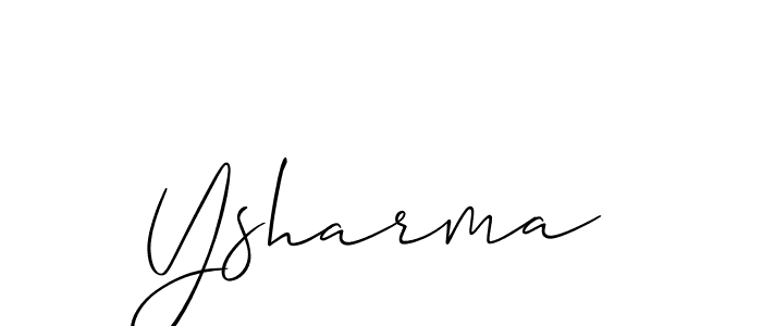 Create a beautiful signature design for name Ysharma. With this signature (Allison_Script) fonts, you can make a handwritten signature for free. Ysharma signature style 2 images and pictures png