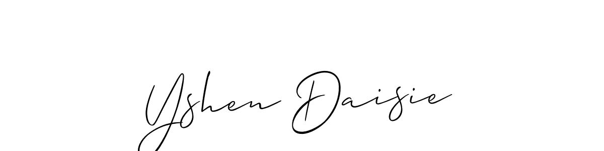 The best way (Allison_Script) to make a short signature is to pick only two or three words in your name. The name Yshen Daisie include a total of six letters. For converting this name. Yshen Daisie signature style 2 images and pictures png