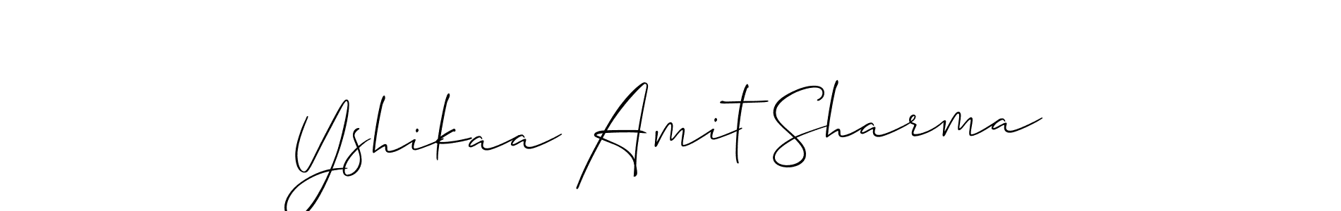 Make a short Yshikaa Amit Sharma signature style. Manage your documents anywhere anytime using Allison_Script. Create and add eSignatures, submit forms, share and send files easily. Yshikaa Amit Sharma signature style 2 images and pictures png
