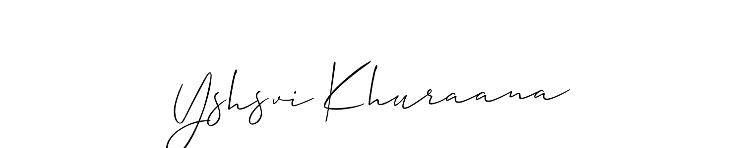 Make a beautiful signature design for name Yshsvi Khuraana. With this signature (Allison_Script) style, you can create a handwritten signature for free. Yshsvi Khuraana signature style 2 images and pictures png