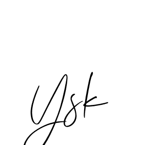 Create a beautiful signature design for name Ysk. With this signature (Allison_Script) fonts, you can make a handwritten signature for free. Ysk signature style 2 images and pictures png