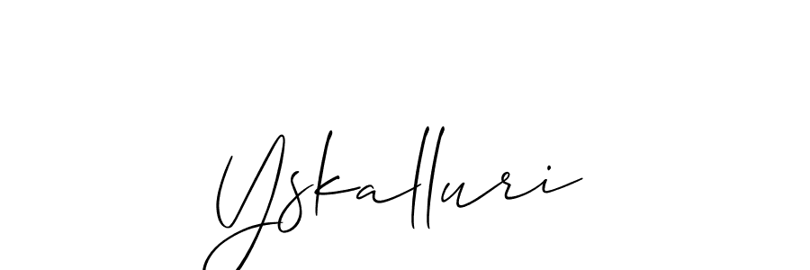 Design your own signature with our free online signature maker. With this signature software, you can create a handwritten (Allison_Script) signature for name Yskalluri. Yskalluri signature style 2 images and pictures png