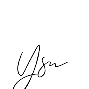 Design your own signature with our free online signature maker. With this signature software, you can create a handwritten (Allison_Script) signature for name Ysn. Ysn signature style 2 images and pictures png