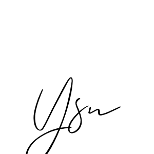 Design your own signature with our free online signature maker. With this signature software, you can create a handwritten (Allison_Script) signature for name Ysn. Ysn signature style 2 images and pictures png