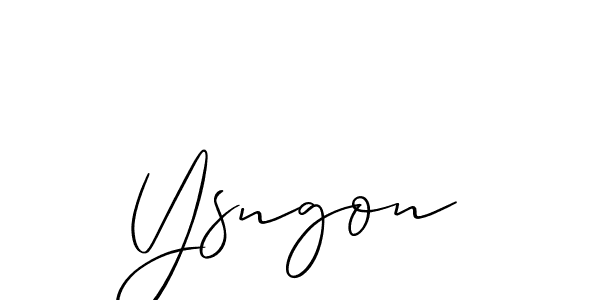 You should practise on your own different ways (Allison_Script) to write your name (Ysngon) in signature. don't let someone else do it for you. Ysngon signature style 2 images and pictures png
