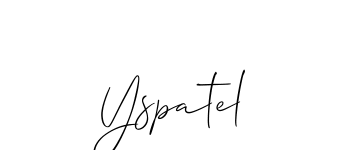 Design your own signature with our free online signature maker. With this signature software, you can create a handwritten (Allison_Script) signature for name Yspatel. Yspatel signature style 2 images and pictures png