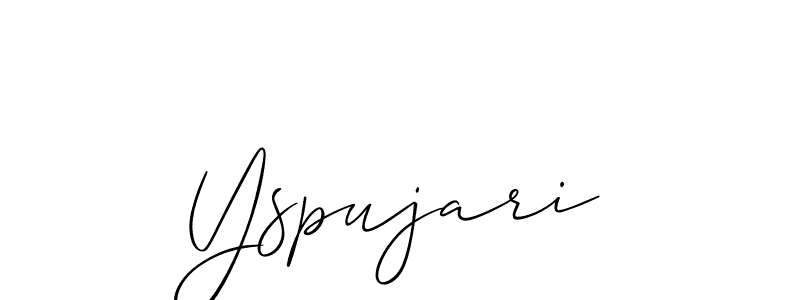 The best way (Allison_Script) to make a short signature is to pick only two or three words in your name. The name Yspujari include a total of six letters. For converting this name. Yspujari signature style 2 images and pictures png