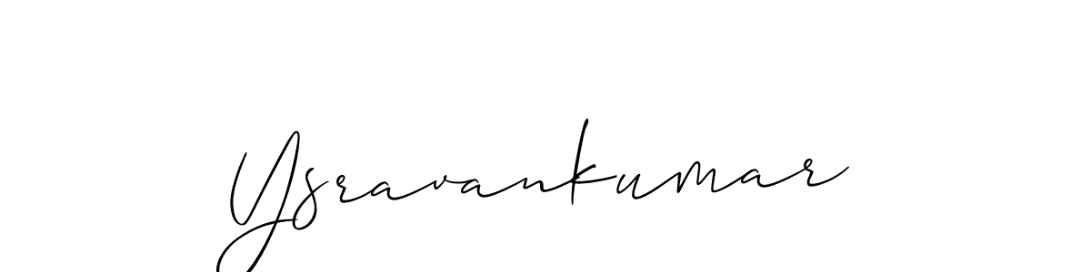 Make a beautiful signature design for name Ysravankumar. With this signature (Allison_Script) style, you can create a handwritten signature for free. Ysravankumar signature style 2 images and pictures png