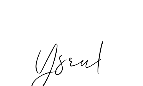 The best way (Allison_Script) to make a short signature is to pick only two or three words in your name. The name Ysrul include a total of six letters. For converting this name. Ysrul signature style 2 images and pictures png