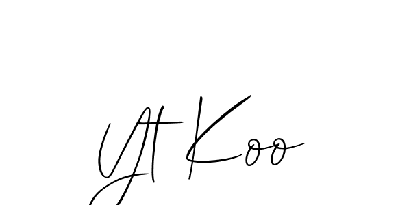 Similarly Allison_Script is the best handwritten signature design. Signature creator online .You can use it as an online autograph creator for name Yt Koo. Yt Koo signature style 2 images and pictures png