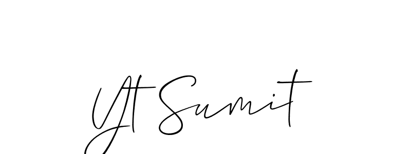 Also You can easily find your signature by using the search form. We will create Yt Sumit name handwritten signature images for you free of cost using Allison_Script sign style. Yt Sumit signature style 2 images and pictures png