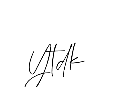 How to Draw Ytdk signature style? Allison_Script is a latest design signature styles for name Ytdk. Ytdk signature style 2 images and pictures png