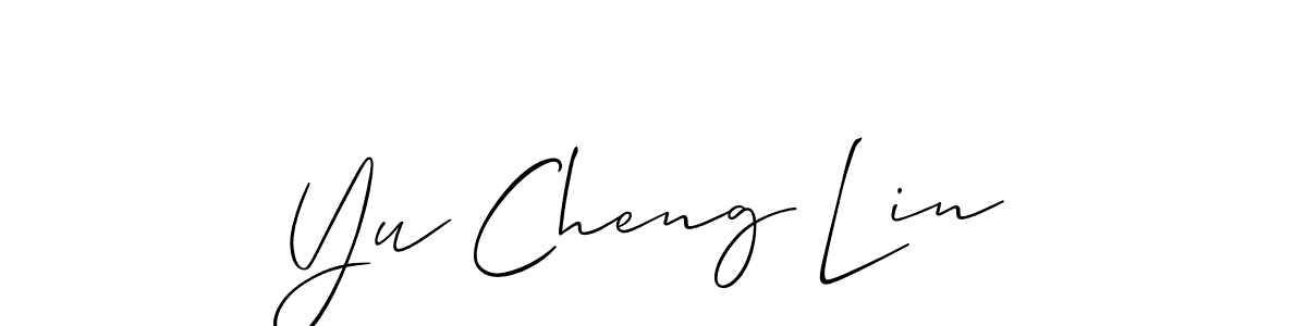How to make Yu Cheng Lin name signature. Use Allison_Script style for creating short signs online. This is the latest handwritten sign. Yu Cheng Lin signature style 2 images and pictures png