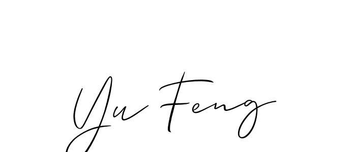 Allison_Script is a professional signature style that is perfect for those who want to add a touch of class to their signature. It is also a great choice for those who want to make their signature more unique. Get Yu Feng name to fancy signature for free. Yu Feng signature style 2 images and pictures png