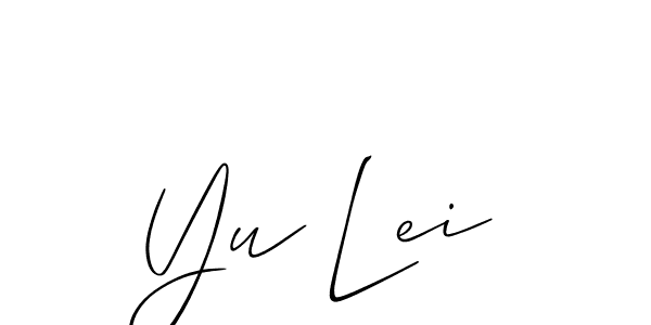 This is the best signature style for the Yu Lei name. Also you like these signature font (Allison_Script). Mix name signature. Yu Lei signature style 2 images and pictures png