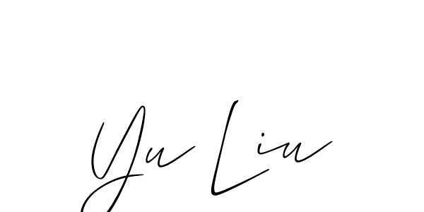 Make a beautiful signature design for name Yu Liu. With this signature (Allison_Script) style, you can create a handwritten signature for free. Yu Liu signature style 2 images and pictures png