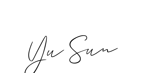 How to Draw Yu Sun signature style? Allison_Script is a latest design signature styles for name Yu Sun. Yu Sun signature style 2 images and pictures png