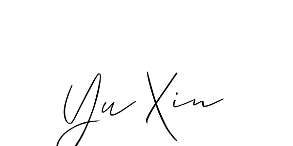 You should practise on your own different ways (Allison_Script) to write your name (Yu Xin) in signature. don't let someone else do it for you. Yu Xin signature style 2 images and pictures png