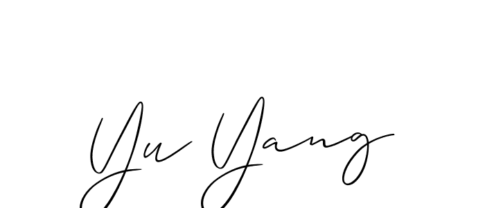 Make a beautiful signature design for name Yu Yang. With this signature (Allison_Script) style, you can create a handwritten signature for free. Yu Yang signature style 2 images and pictures png
