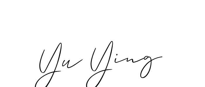 Allison_Script is a professional signature style that is perfect for those who want to add a touch of class to their signature. It is also a great choice for those who want to make their signature more unique. Get Yu Ying name to fancy signature for free. Yu Ying signature style 2 images and pictures png
