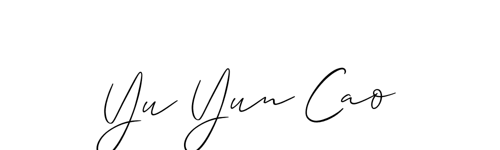 Use a signature maker to create a handwritten signature online. With this signature software, you can design (Allison_Script) your own signature for name Yu Yun Cao. Yu Yun Cao signature style 2 images and pictures png