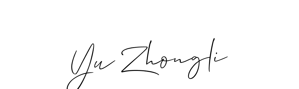 This is the best signature style for the Yu Zhongli name. Also you like these signature font (Allison_Script). Mix name signature. Yu Zhongli signature style 2 images and pictures png