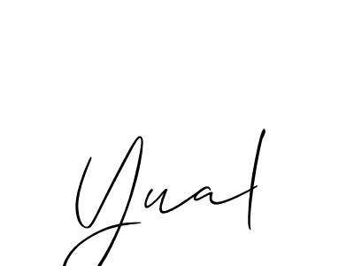 How to make Yual signature? Allison_Script is a professional autograph style. Create handwritten signature for Yual name. Yual signature style 2 images and pictures png