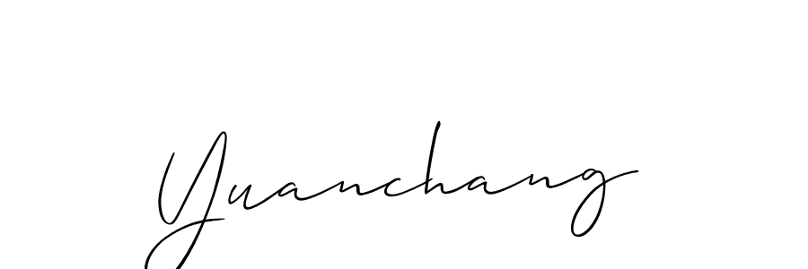 Make a beautiful signature design for name Yuanchang. With this signature (Allison_Script) style, you can create a handwritten signature for free. Yuanchang signature style 2 images and pictures png